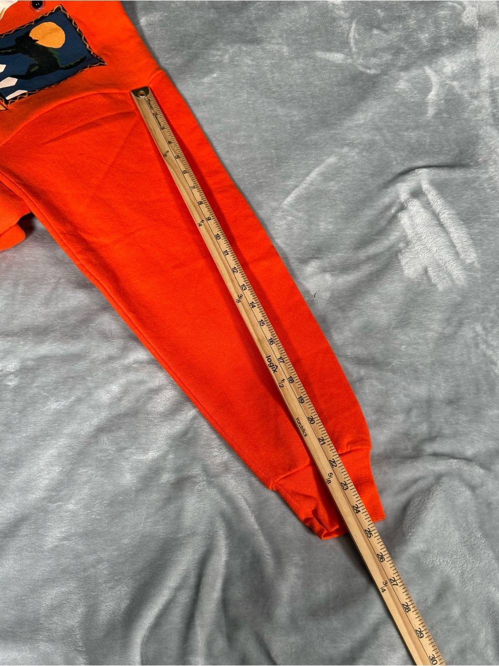 Vintage Happy Halloween Sweatshirt Mens XL Slim Fit (Estimated) Witch Skull 90s - Picture 10 of 10